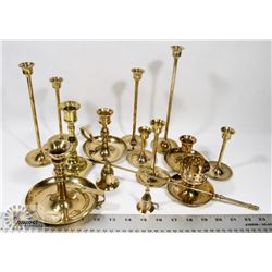 BRASS CANDLEHOLDER LOT.