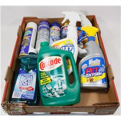 FLAT OF ASSORTED CLEANING CHEMICALS