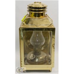 VINTAGE BRASS AND GLASS LANTERN