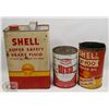 Image 1 : 2 VINTAGE SHELL FLUID TINS, FULL TEXACO TIN