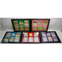 LOT OF 5 FRAMED POKÉMON CARD PICTURES.
