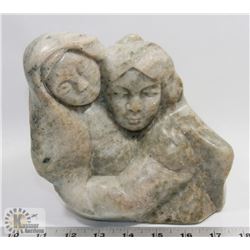 LARGE 10LB INUIT SOAPSTONE CARVING, SIGNED