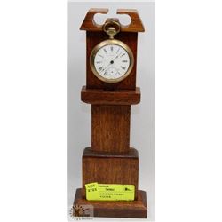 WALTHAM 17 JEWEL POCKET WATCH ON CLOCK