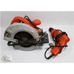 B&D 7 1/4 CIRCULAR SAW AND CORDED DRILL