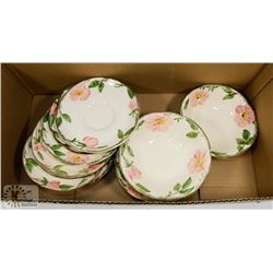 LOT OF FRANCISCAN WARE DESERT ROSE 10 SAUCERS,