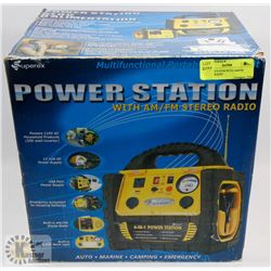 POWER STATION WITH AM/FM STEREO RADIO.