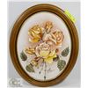 Image 1 : FRAMED OVAL OIL ON CANVAS ROSES BY W.SUXHOWOLEC