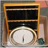 Image 1 : BOX WITH WALL CLOCK, SPOON RACK, VASE AND MORE.