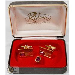 GOLD TONE AND PINK STONE