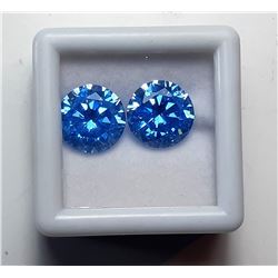 4)  LOT OF 2 OCEAN BLUE ROUND ZIRCON