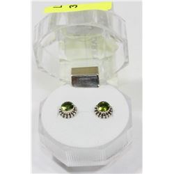 #24-GREEN CZ STUD EARRINGS