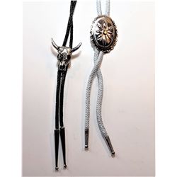 20)  LOT OF 2 BOLO TIES, ONE IS BLACK