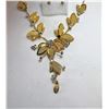Image 1 : 16)  GOLD TONE & CLEAR CRYSTAL