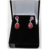 Image 1 : #56- NATURAL RED RUBY DANGLING EARRINGS