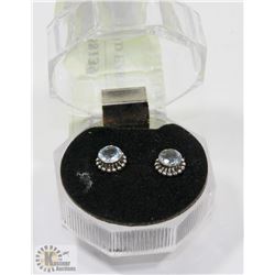 #93-BLUE CZ STUD EARRINGS