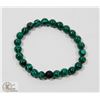 Image 1 : #68-NATURAL MALACHITE & MATTE BEAD BRACELET 8MM