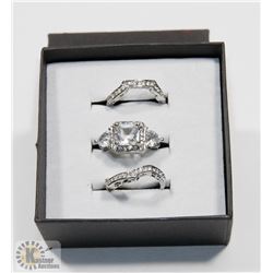 WEDDING 3PCS CZ ENGAGEMENT SET