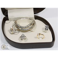 JEWELRY TRAVEL BOX WITH CONTENTS