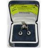 Image 1 : LADIES TEARDROP SAPPHIRE EARRINGS STAMPED .925