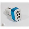 Image 1 : 3 PORT USB CAR CHARGER ADAPTOR.