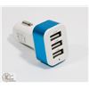 Image 1 : 3 PORT USB CAR CHARGER ADAPTOR.