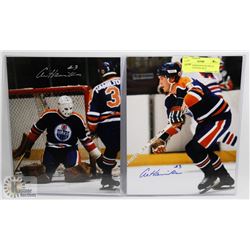 LOT OF 2 EDMONTON OILERS AL HAMILTON SIGNED 8X10