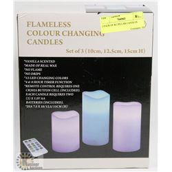 3 PACK OF RC PILLAR CANDLES