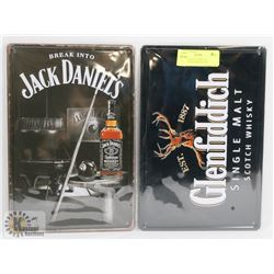 LOT OF 2 JACK DANIELS & GLENFIDDICH WHISKY TIN