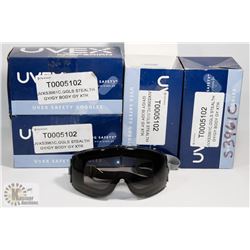 LOT OF 4 UVEX SAFETY GOGGLES