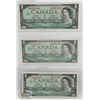 Image 1 : LOT OF 3 CANADA 1967 $1REPLACEMENT BILLS