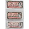Image 1 : LOT OF 3 CANADA 1954 $2 BILLS