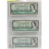 Image 1 : LOT OF 3 CANADA 1954 $1 BILLS