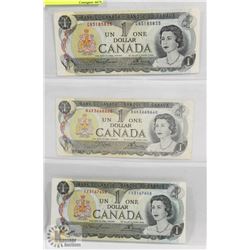 1973 STOCK SHEET CANADA $1 BILLS