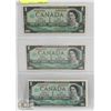 Image 1 : LOT OF 3 CANADA 1967 $1 BILLS
