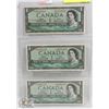Image 1 : LOT OF 3 CANADA  1954 REPLACEMENT $1 BILLS