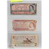 Image 1 : LOT OF 3 CANADA $2 BILLS, 1954, 1974, 1986