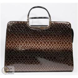 BROWN PRINCESS FLORENCE SNAKE SKIN STYLE PURSE