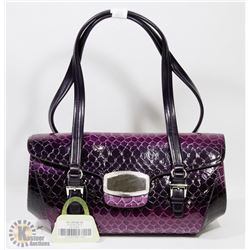 PURPLE PRINCESS FLORENCE SNAKE SKIN STYLE PURSE