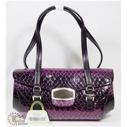 PURPLE PRINCESS FLORENCE SNAKE SKIN STYLE PURSE