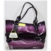Image 1 : PURPLE PRINCESS FLORENCE SNAKE SKIN STYLE PURSE