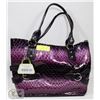 Image 1 : PURPLE PRINCESS FLORENCE SNAKE SKIN STYLE PURSE