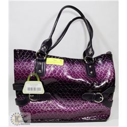 PURPLE PRINCESS FLORENCE SNAKE SKIN STYLE PURSE