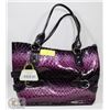Image 1 : PURPLE PRINCESS FLORENCE SNAKE SKIN STYLE PURSE