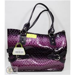 PURPLE PRINCESS FLORENCE SNAKE SKIN STYLE PURSE