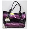 Image 1 : PURPLE PRINCESS FLORENCE SNAKE SKIN STYLE PURSE