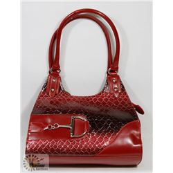 RED PRINCESS FLORENCE SNAKE SKIN STYLE PURSE