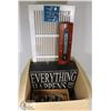 Image 1 : BOX OF ASSORTED HOUSEWARES, INCLUDING SIGN AND