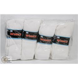 12 PAIR SPORTS COLLECTION WHITE SOCKS SIZE 10-13