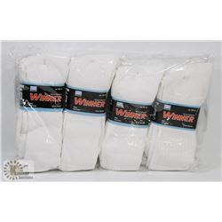 12 PAIR SPORTS COLLECTION WHITE SOCKS SIZE 10-13