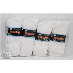 12 PAIR SPORTS COLLECTION WHITE SOCKS SIZE 10-13
